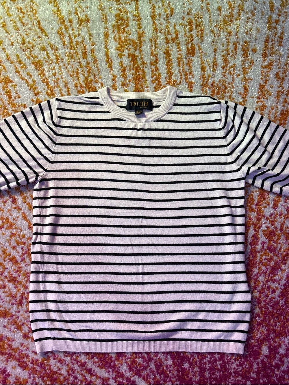 Truth White and Black Striped Short-Sleeve Tee